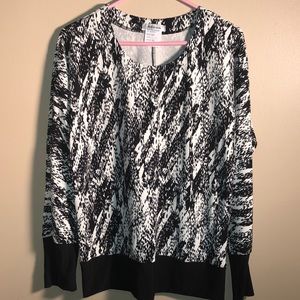 RODAN Black & White long sleeve blouse Size Small